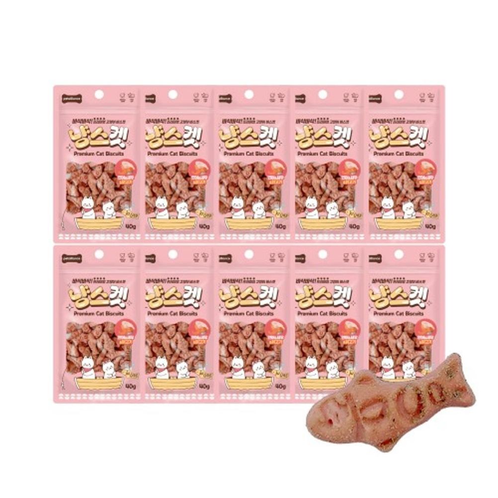 (2개묶음)냥스켓 연어 새우 닭고기40gX10개