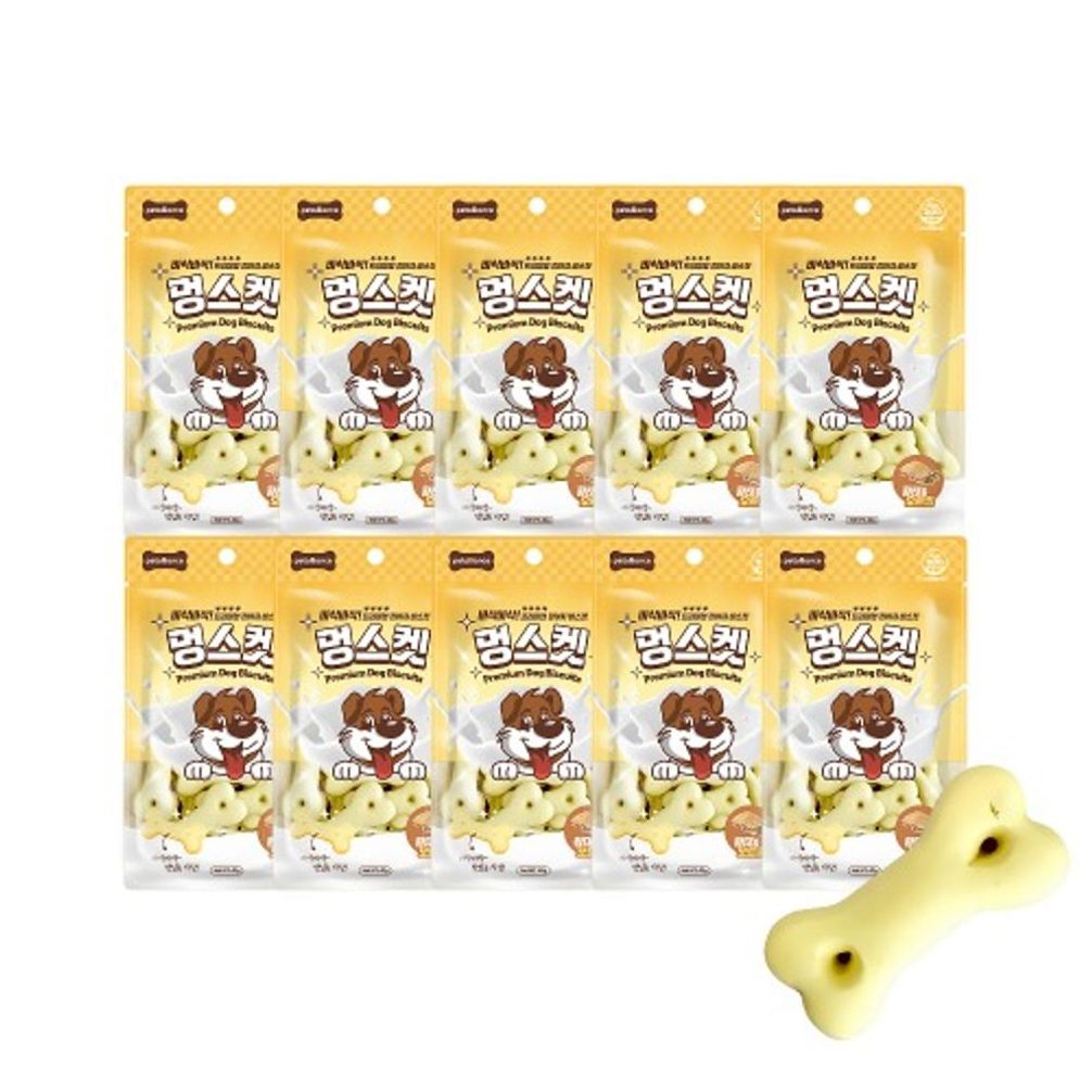 (2개묶음)멍스켓 강아지 비스켓(황태 오트밀)40gX10개(1타)