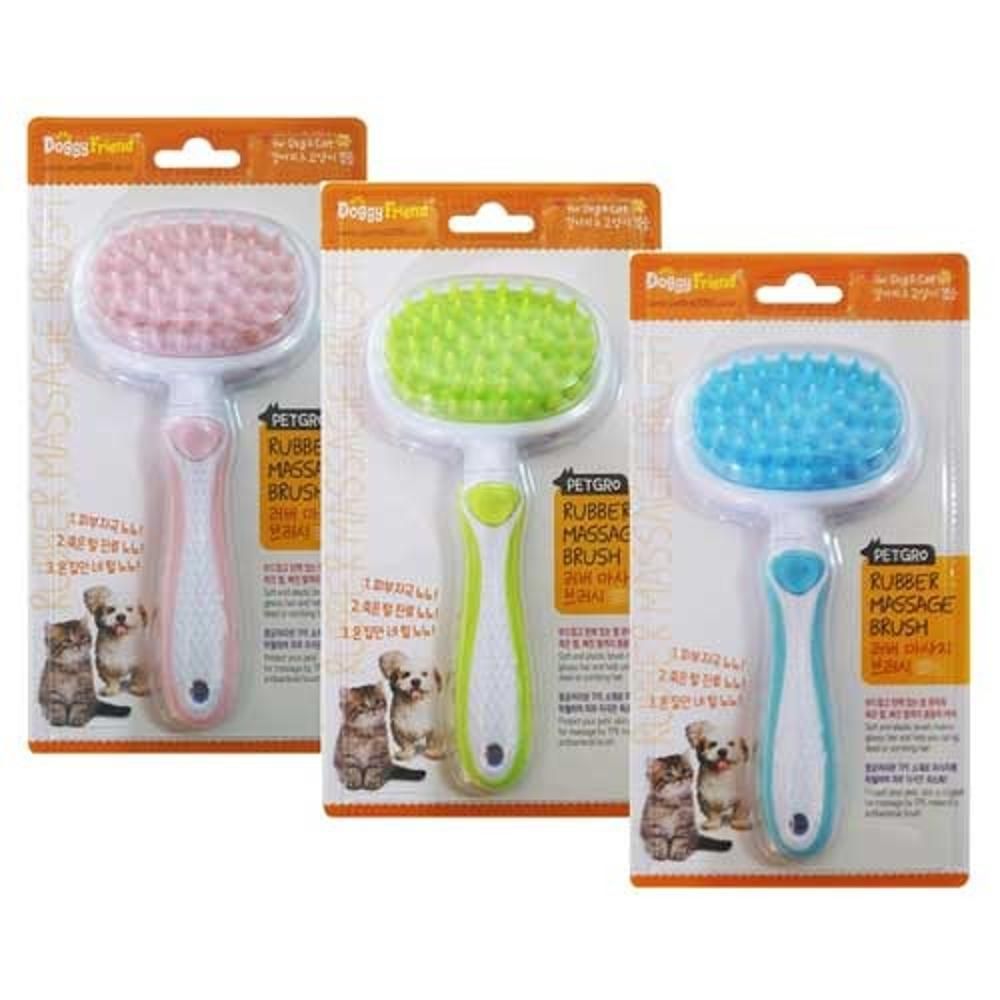 펫그로 러버 마사지 브러시(핑크)