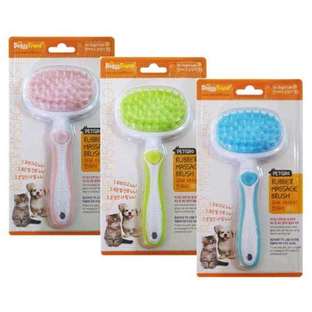 펫그로 러버 마사지 브러시(그린)