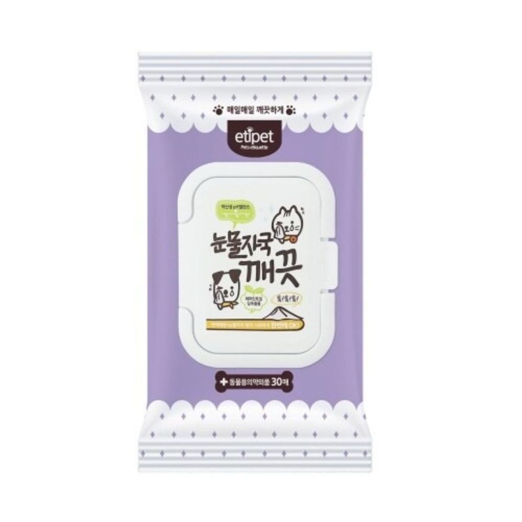 에티펫 눈물자국깨끗 물티슈30매 캡형