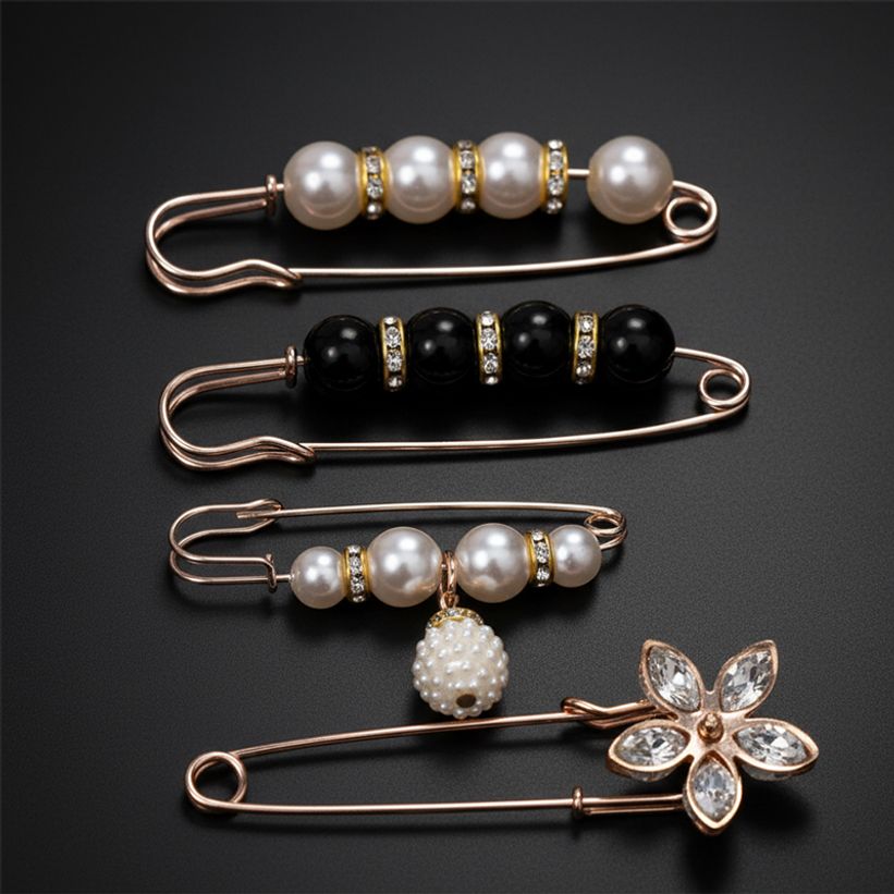 4종 세트 로맨틱 가디건 고정핀 허리 조절 옷핀 브로치