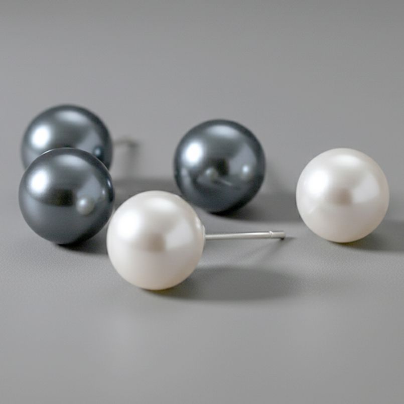 S925 스터디셀러 우아한 광택의 핵진주 8 10 이어링