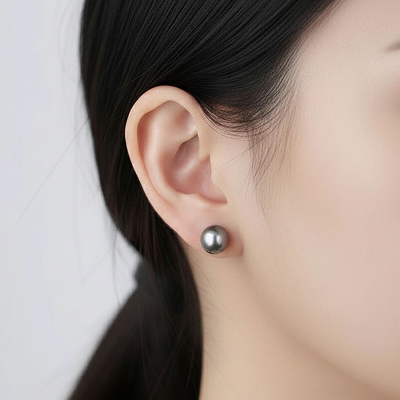 S925 스터디셀러 우아한 광택의 핵진주 2종 이어링 흑진주