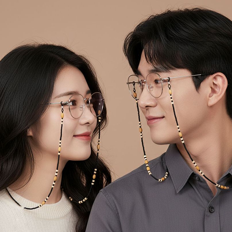 내츄럴 클래식 우드 비즈 방수 안경줄 마스크 스트랩