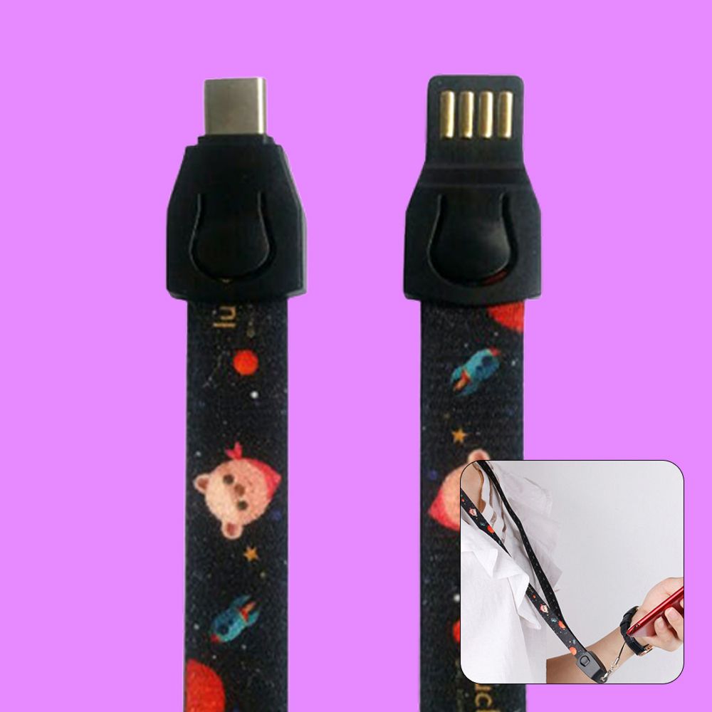 삼성 호환 C타입 C핀 목걸이 스트랩 휴대용 고속 충전기 케이블 86cm