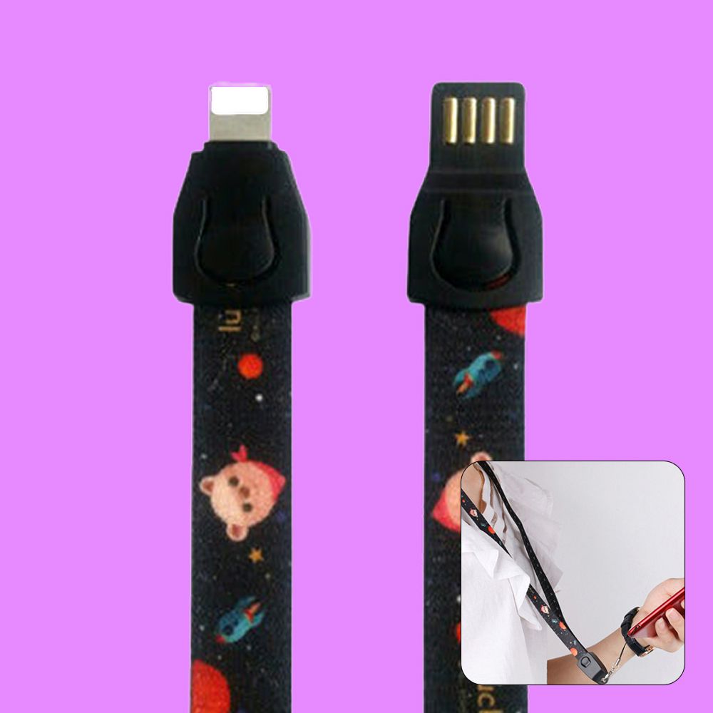 아이폰 아이패드 8핀 목걸이 스트랩 휴대용 충전기 케이블 86cm