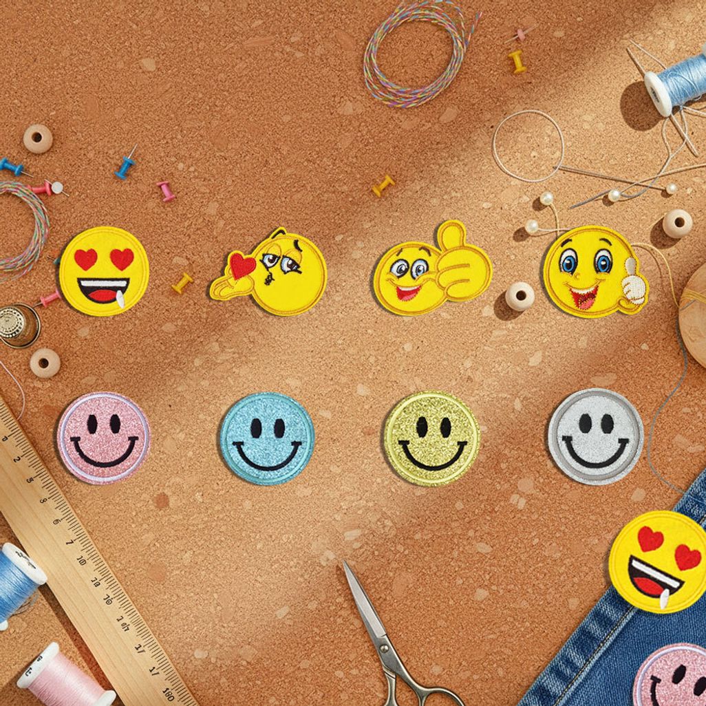 패브릭전용 열부착패치 스마일(S) 8개세트 G