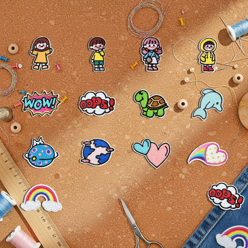 패브릭전용 열부착패치 일러스트(I) 13개세트 G