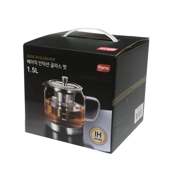 마린 인덕션 티포트 보리차 녹차 차포트 주전자 내열유리 티팟 1.5L