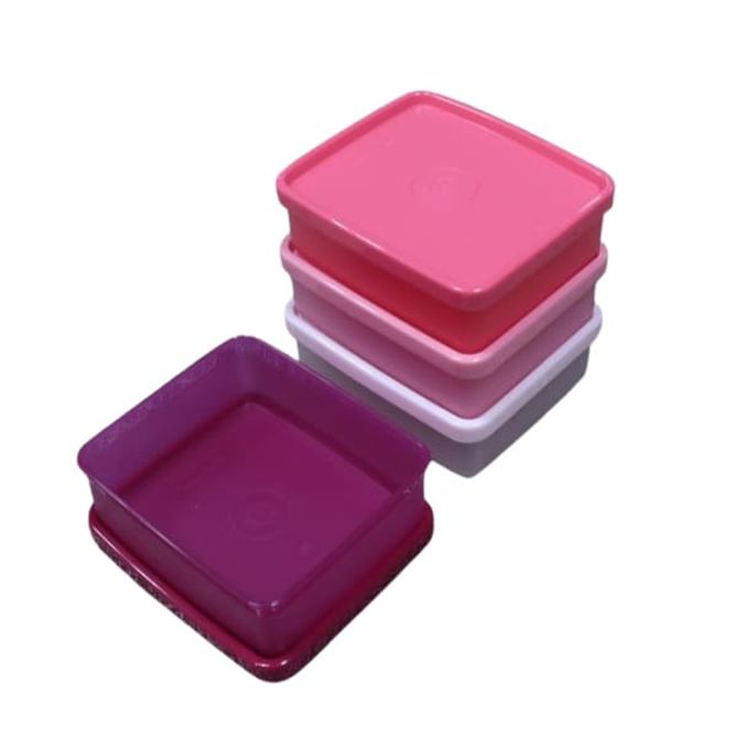 타파웨어 사각 반찬통 냉장고 보관 밀폐 용기 미니 찬통 140ml 4p