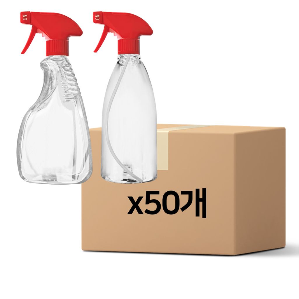500ml 550ml 분무기x50개 건스프레이 공병 백색용기 투명용기 다용도 리필