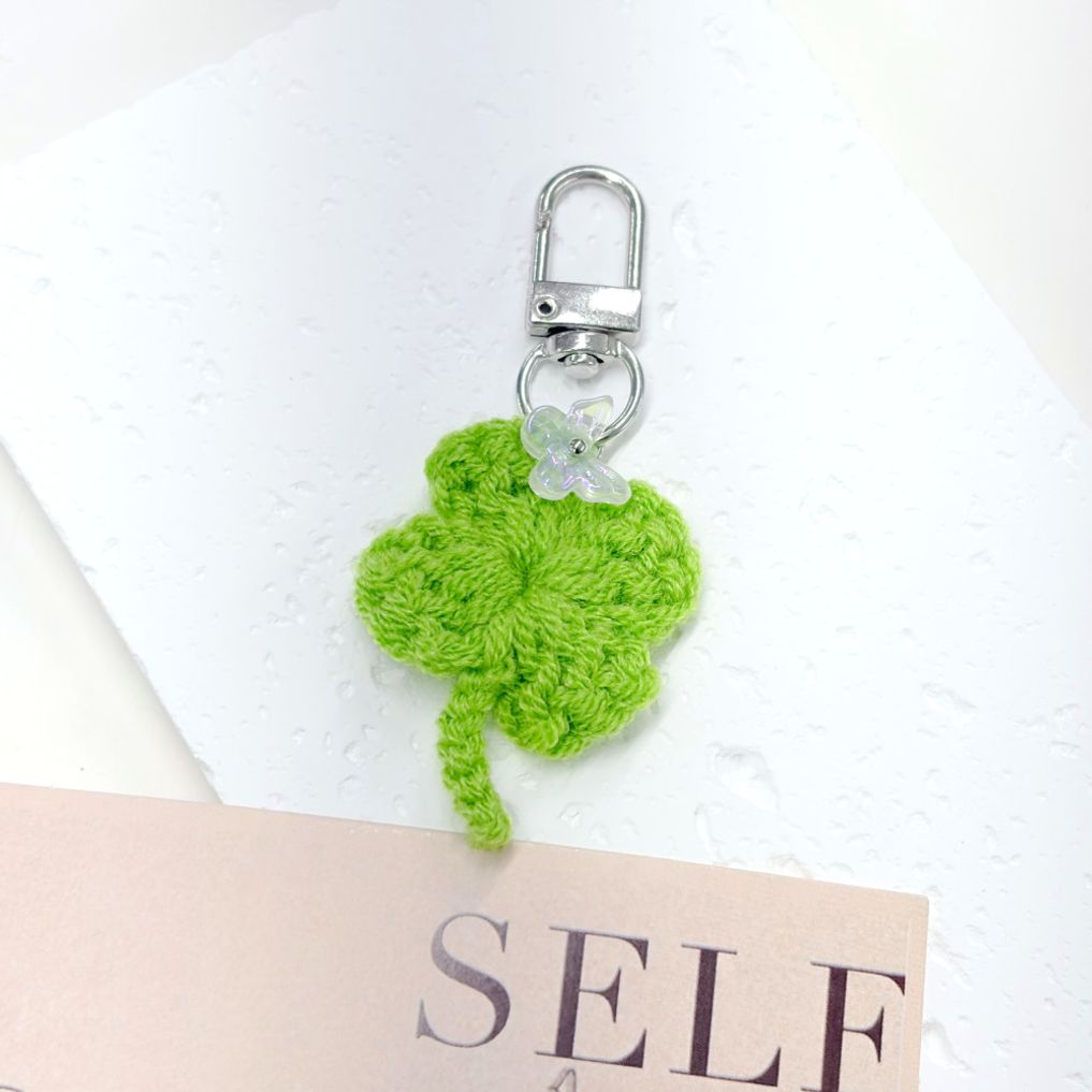 행운의 네잎클로버 미니 뜨개 키링