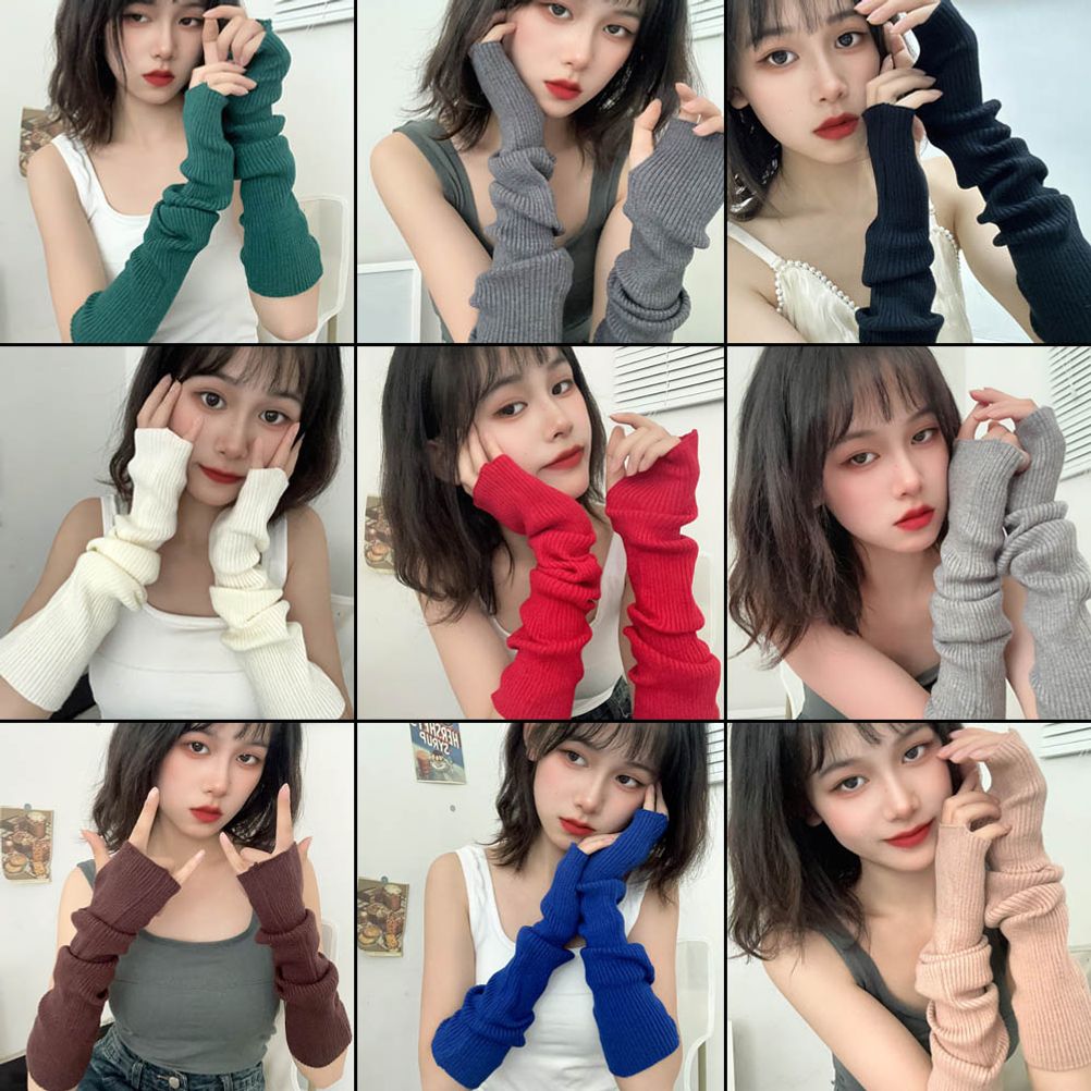 롱기장 소프트 손등까지 패션 니트 암워머 팔토시