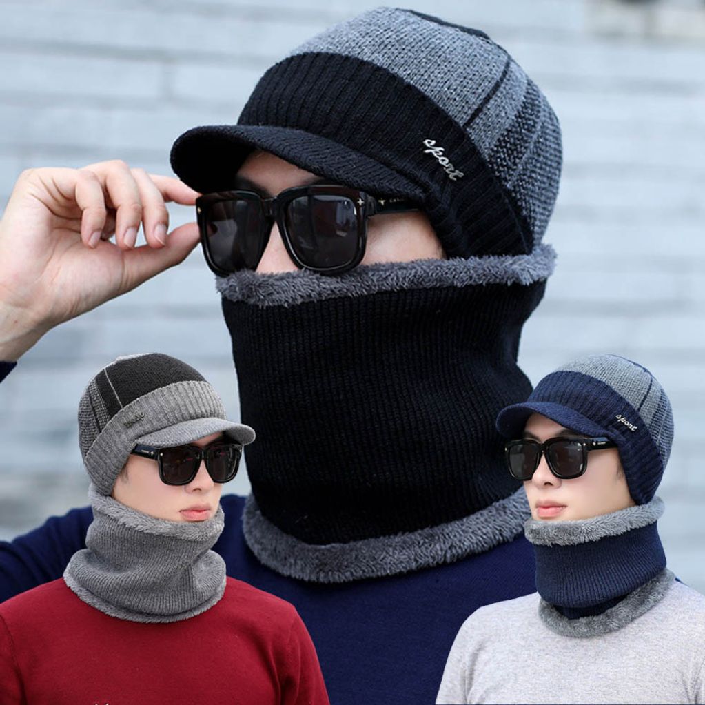 방한 끝판왕 융털안감 베이직 보온넥워머 캡비니 세트