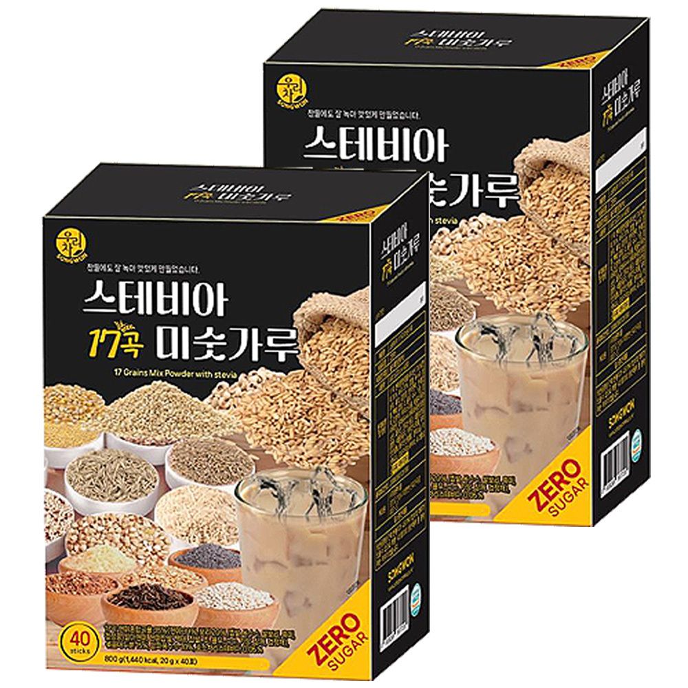 송원 우리차 스테비아 17곡 미숫가루 80T (40Tx2개)