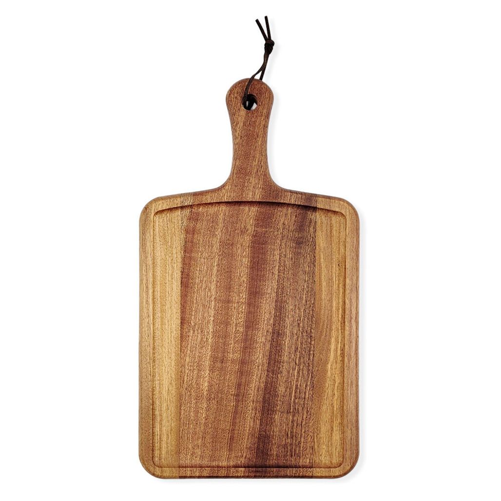 아카시아 흑단나무 플레이팅 손잡이 도마 G