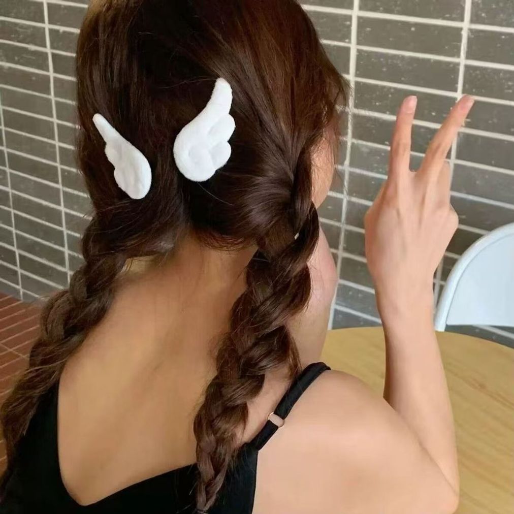 천사 날개 엔젤 화이트 헤어핀