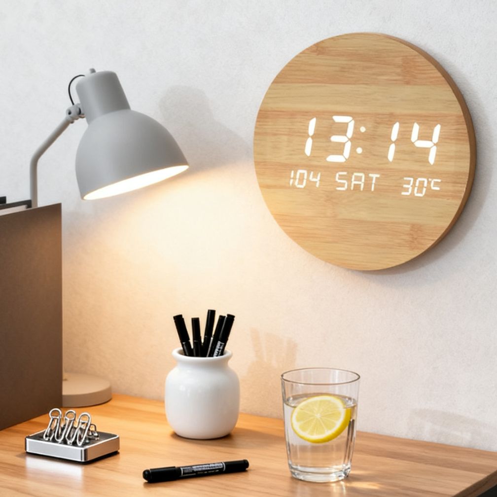 소형 미니 원목 원형 벽 시계 공간 연출 아이템