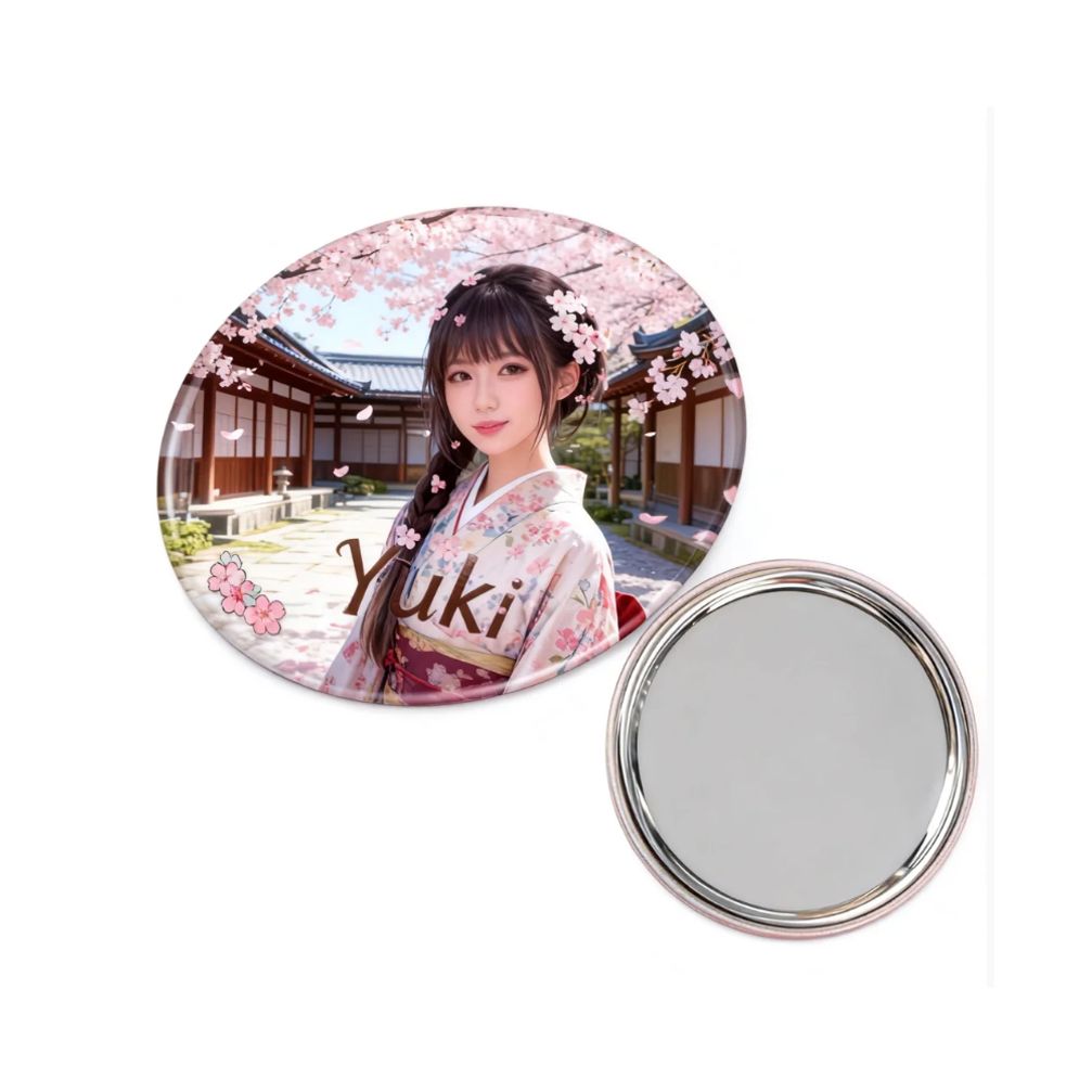 세련된 메탈 거울 핀버튼 원형 DIY 세트 58MM 100개