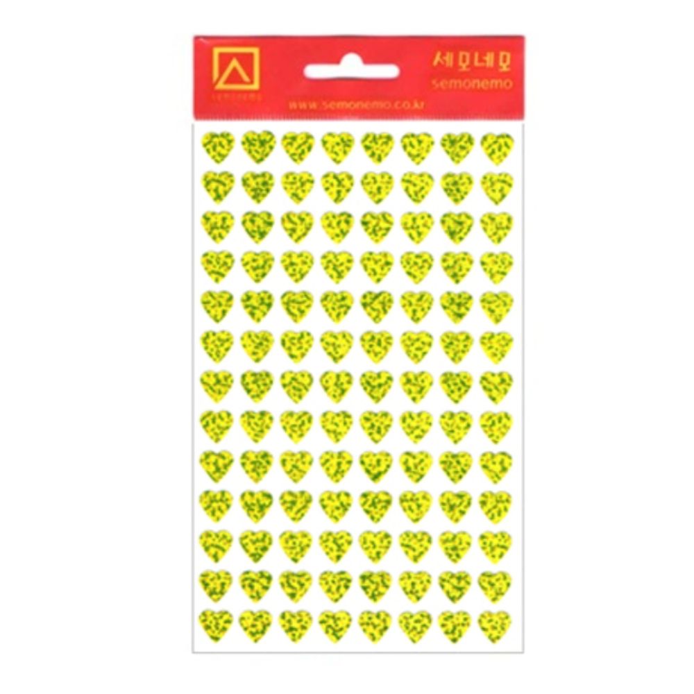 사무용문구 분류용 네임텍 라벨모양견출지(하트홀로) 10-328-2GL 4매 금색 / 8x9