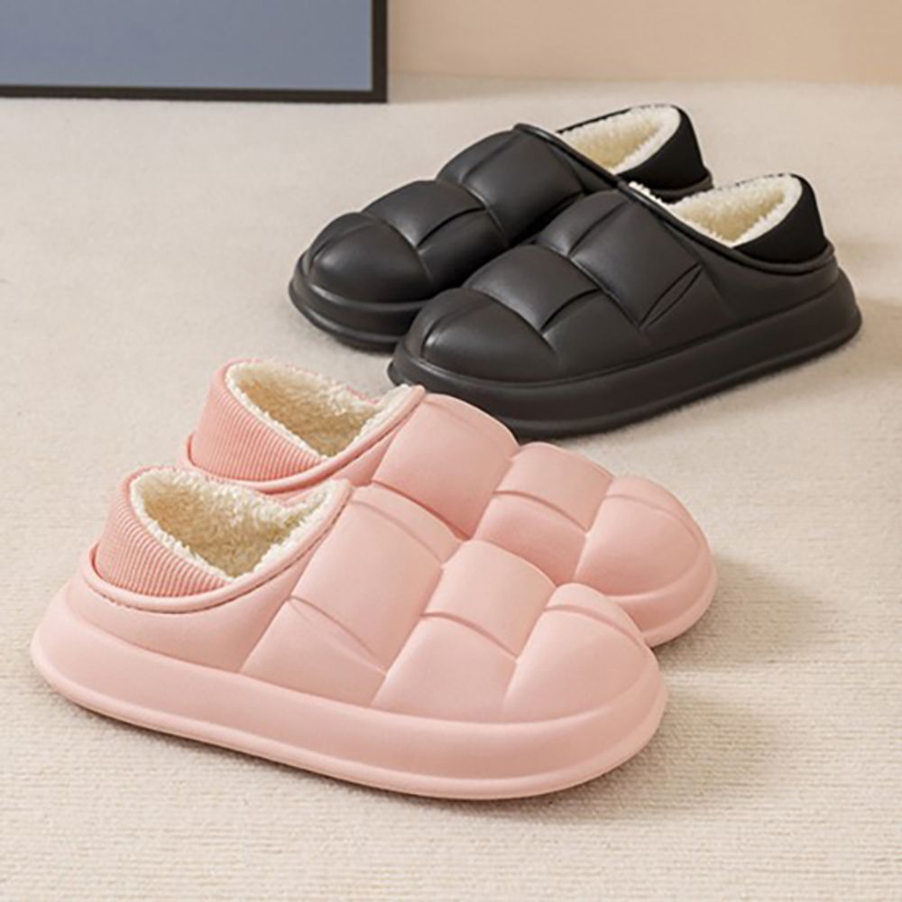 여성 발등 구름 퀼팅 보아털 방한 슬립온