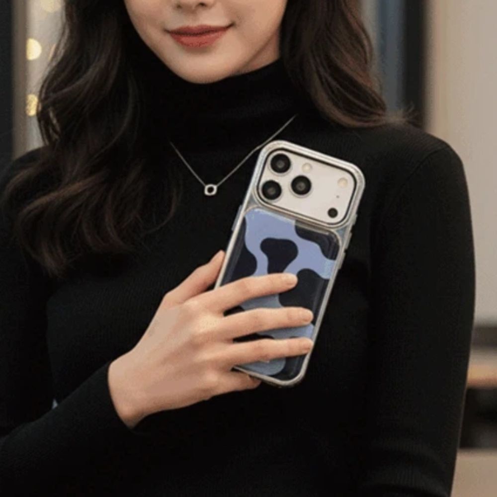 핸드폰보호 범퍼 케이스 아이폰 아트 카우 블루 에폭시