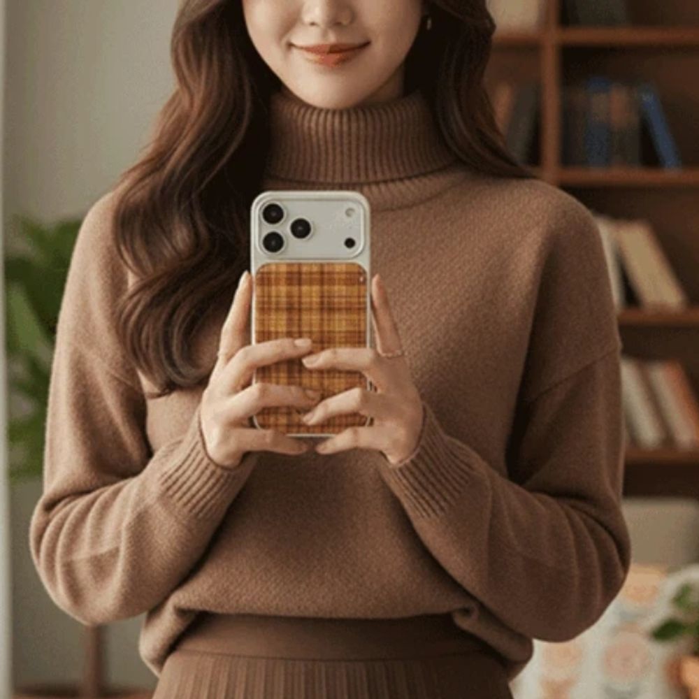 핸드폰보호 범퍼 케이스 아이폰 웜톤 빈티지 우트 체크 에폭시