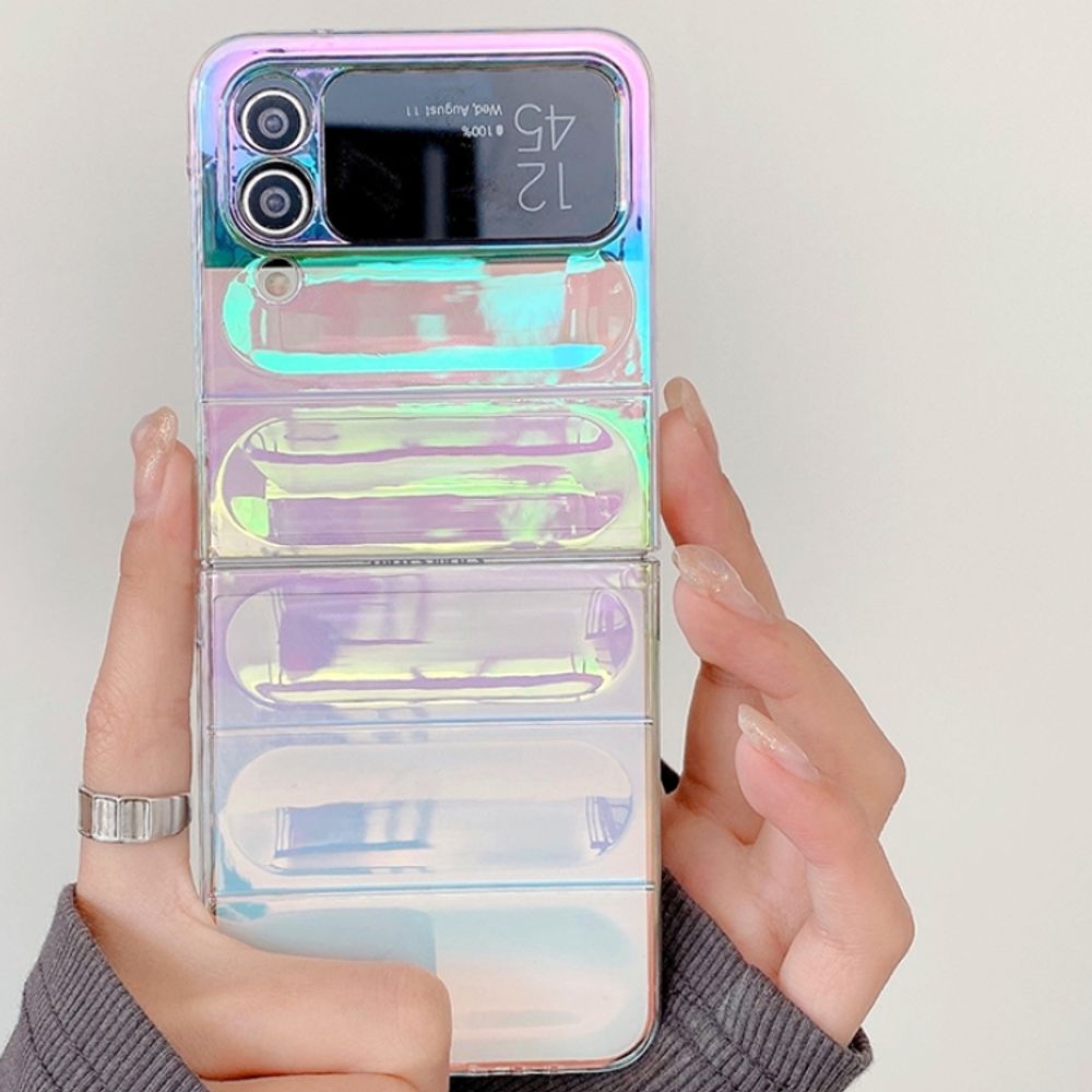 핸드폰 Z플립 보호 케이스 그라디언트 레이저 오로라