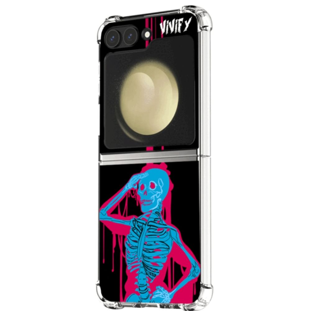 핸드폰 Z플립 보호 케이스 유니크 리퀴드 스컬해골