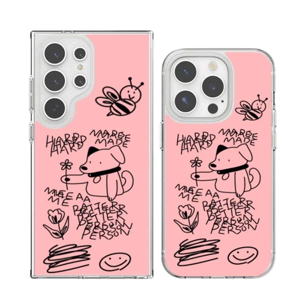 핸드폰보호 아이폰 갤럭시 케이스 스트러글링 도그 투명