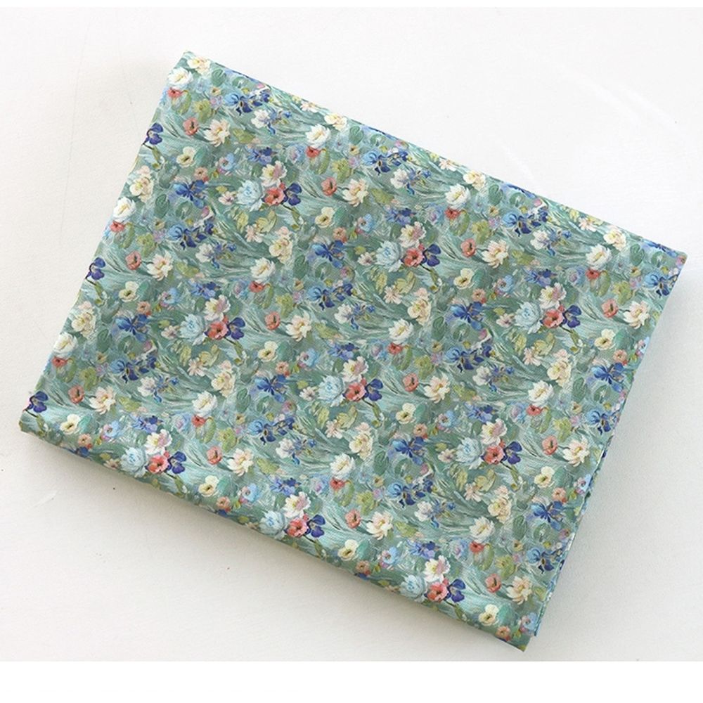 면 수채화 꽃무늬 원단