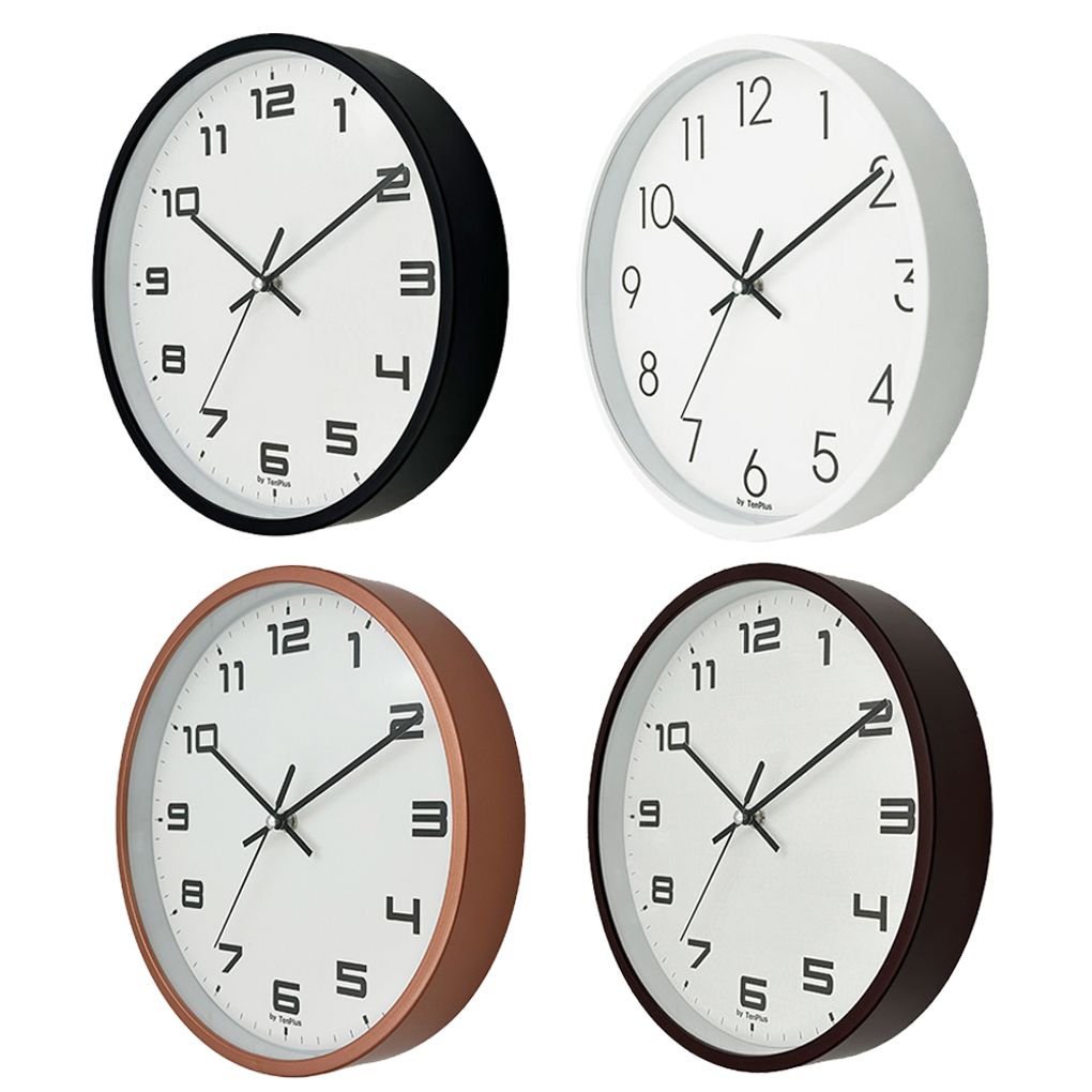 심플ABS 무소음 벽시계 거실 교실 사무실 국산 벽걸이 각인 인쇄 개업선물 25cm
