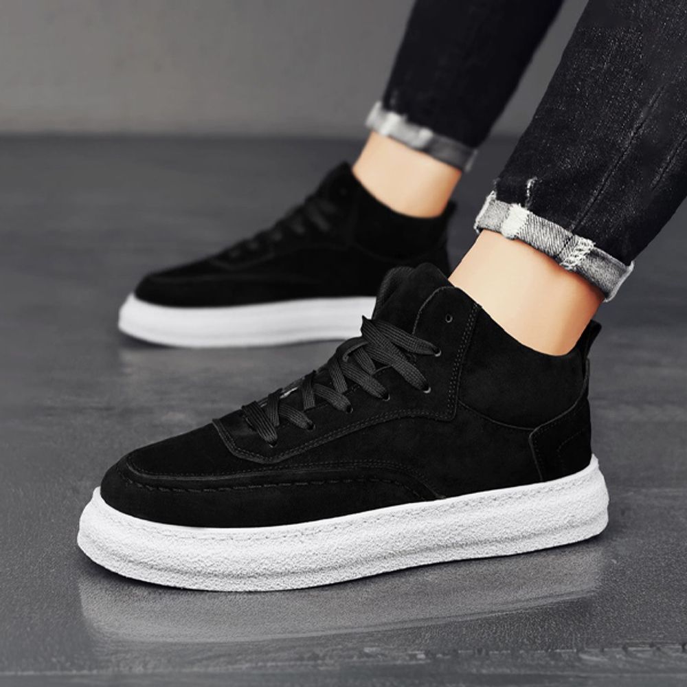 모던 스웨이드 베이직 남성 하이탑 단화