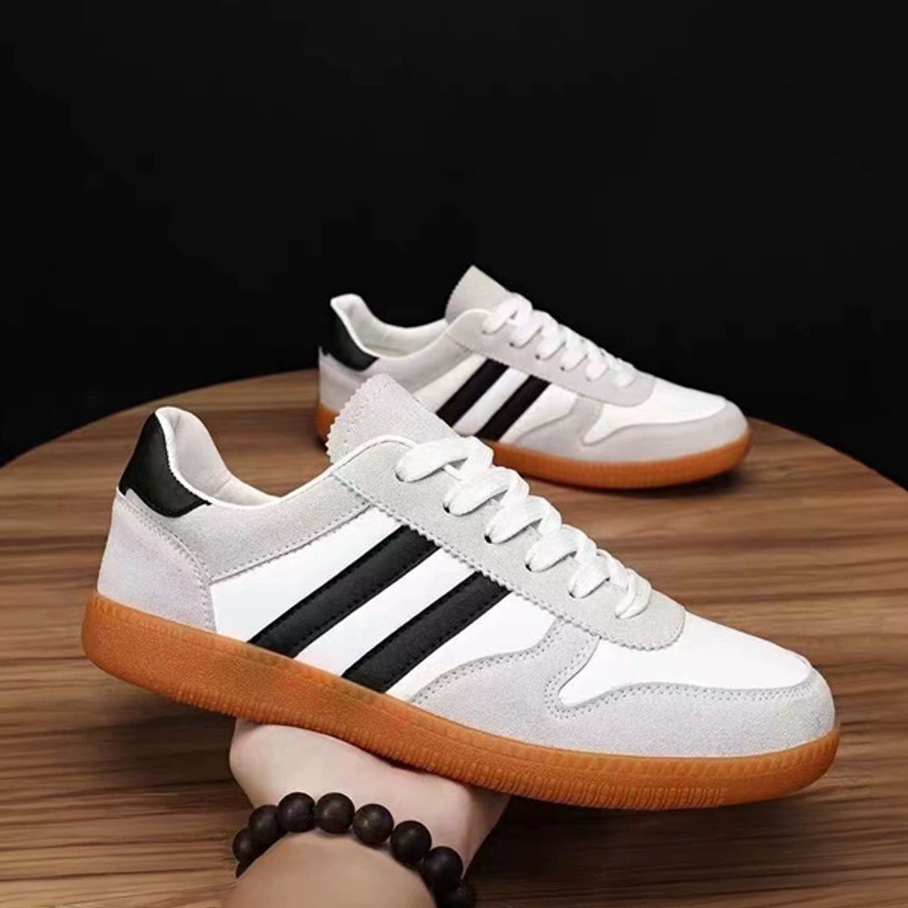 레더 세무 레트로 검솔 남성 단화 스니커즈