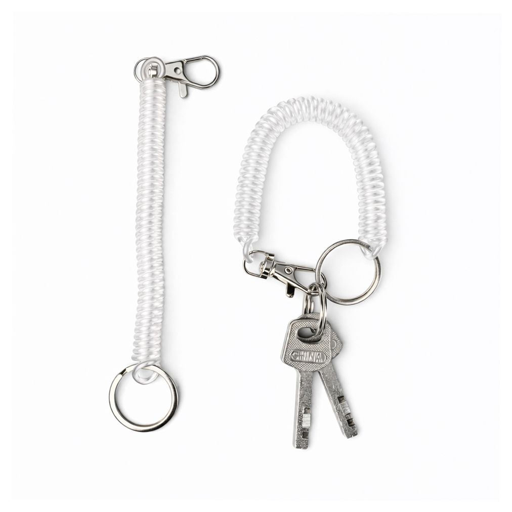 스프링 분실방지 키링 투명 가방 차키 고리 자동차 열쇠고리