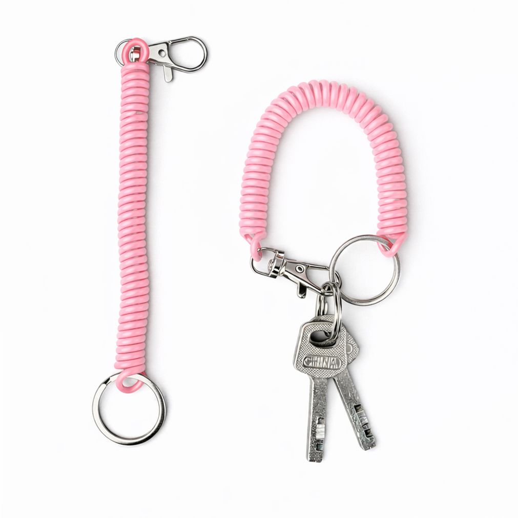 스프링 분실방지 키링 핑크 가방 차키 고리 자동차 열쇠고리