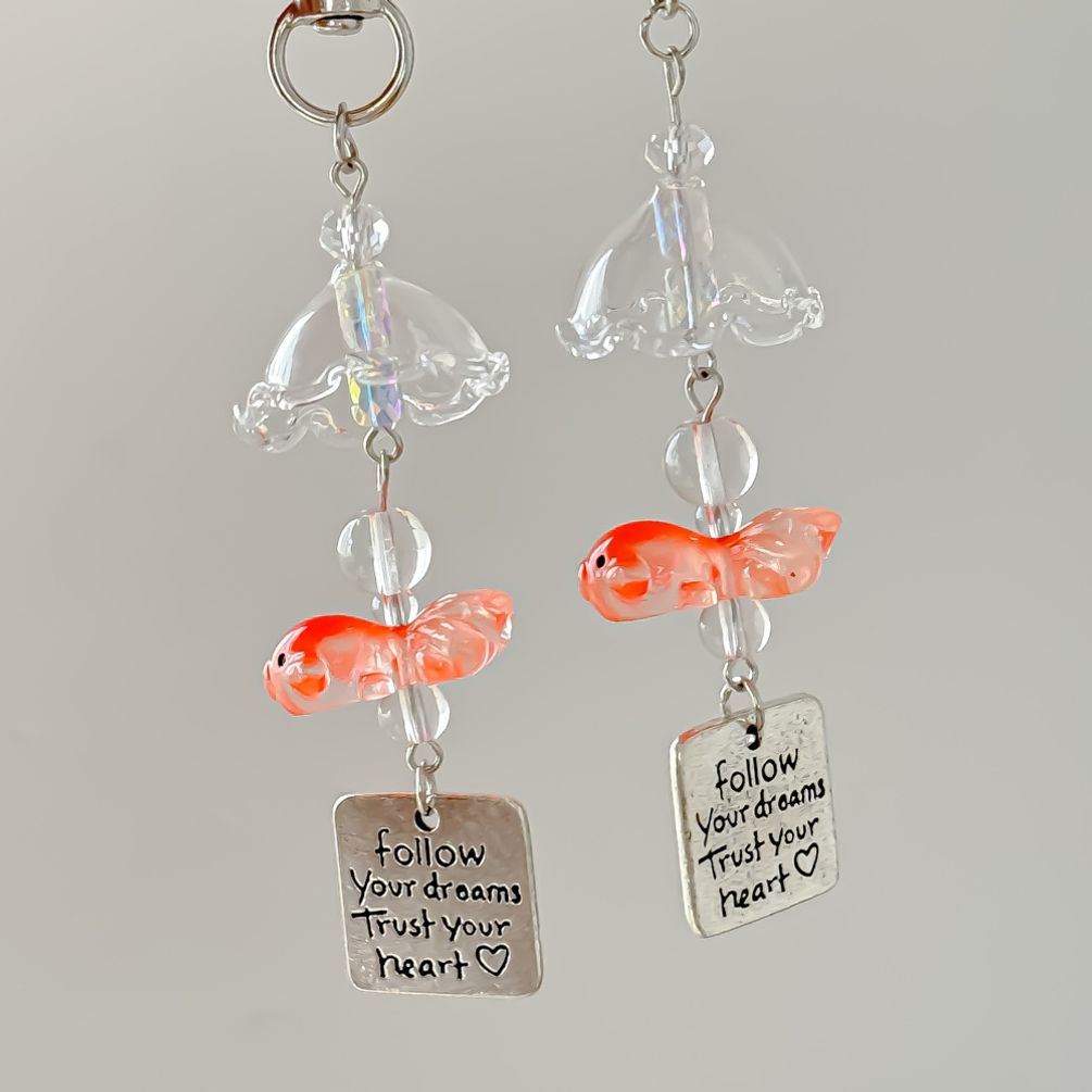 미니 포인트 후우링 물고기 비즈 키링 가방 장식