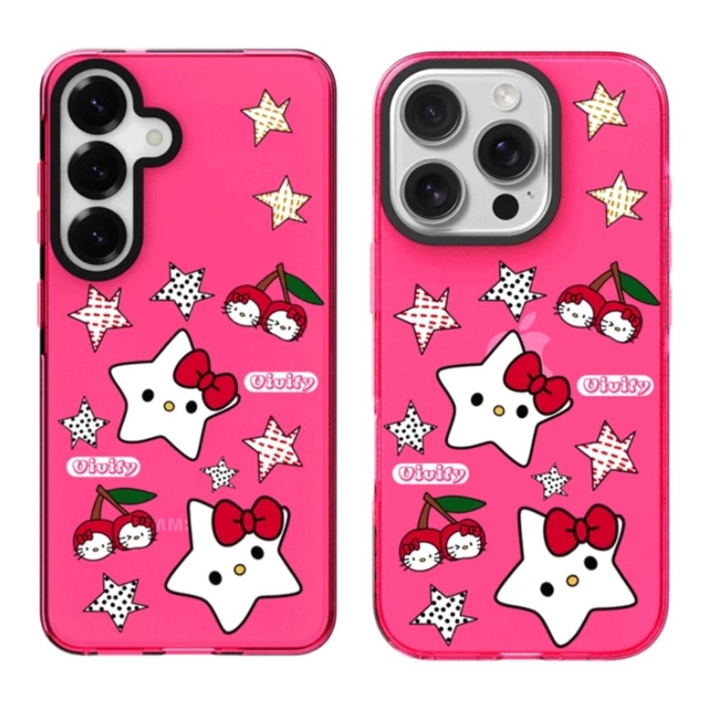 핸드폰 보호 심플깔끔 리본캣 스타 패턴 젤리 범퍼 케이스