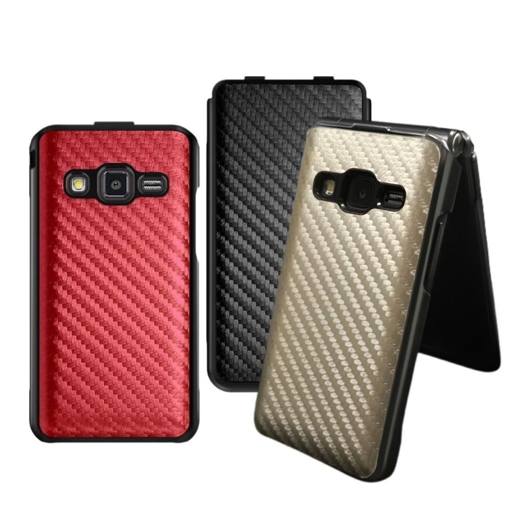 폴더 핸드폰 하드케이스 카본패턴 커버 Y110