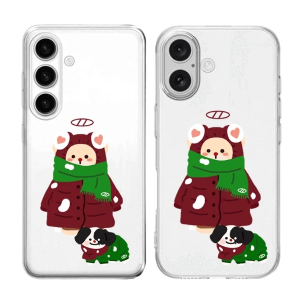 핸드폰 보호 심플깔끔 윈터베어 투명 젤리 케이스