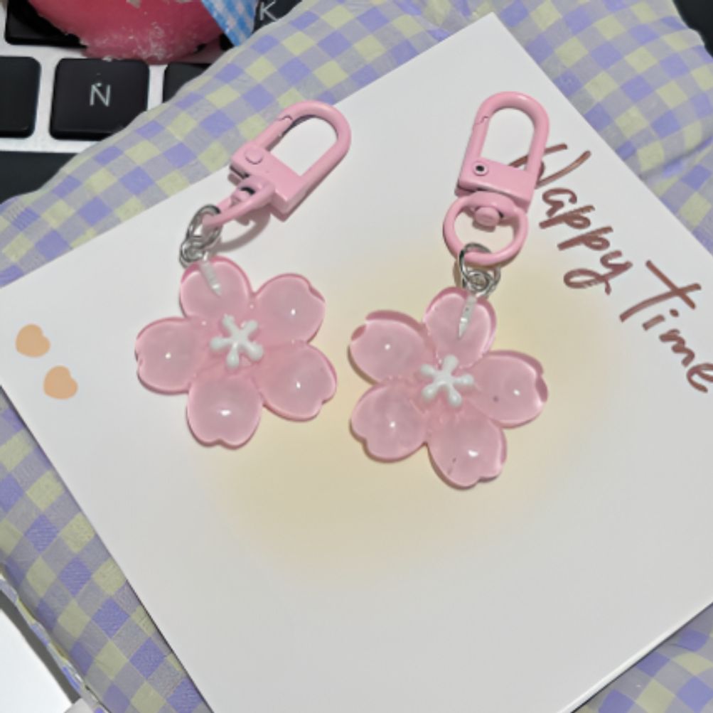 플라워 열쇠고리 스카이 핑크 벚꽃 버즈 키링 소품