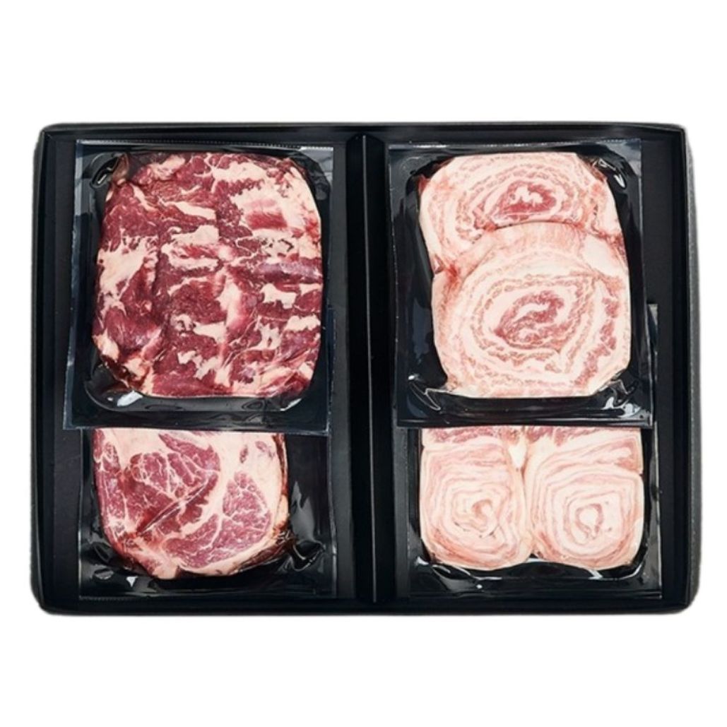 이베리코 돼지고기 선물세트 800g 눈꽃살 목살 황제살