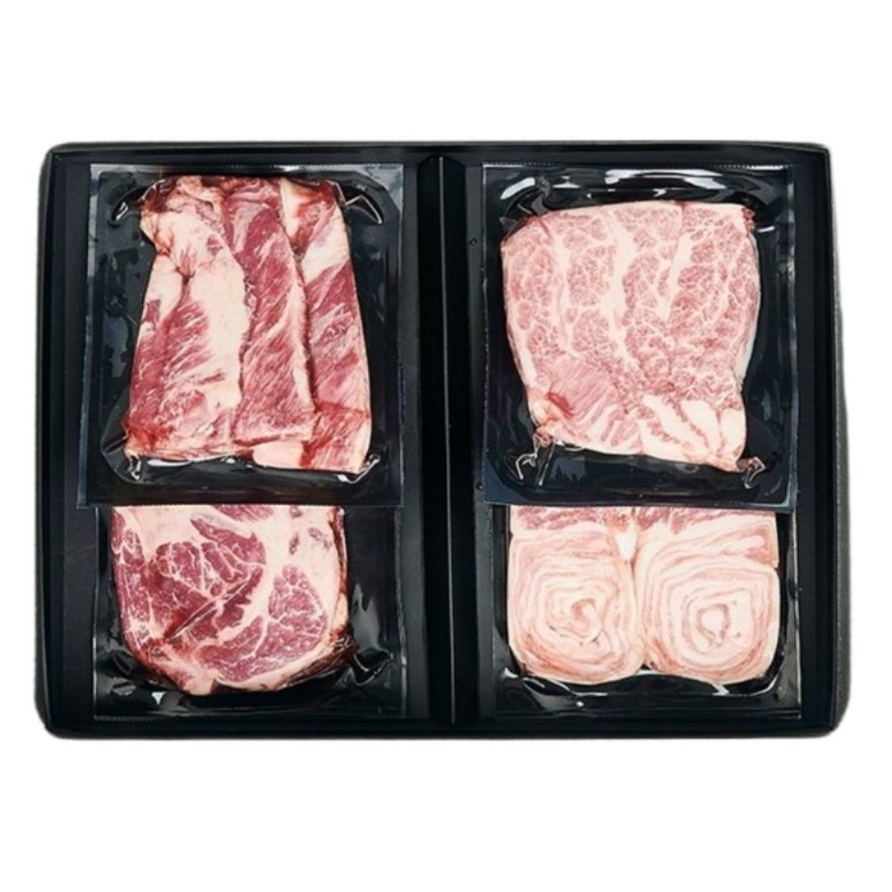 이베리코 돼지고기 선물세트 800g 눈꽃살 목살 항정살 갈비살