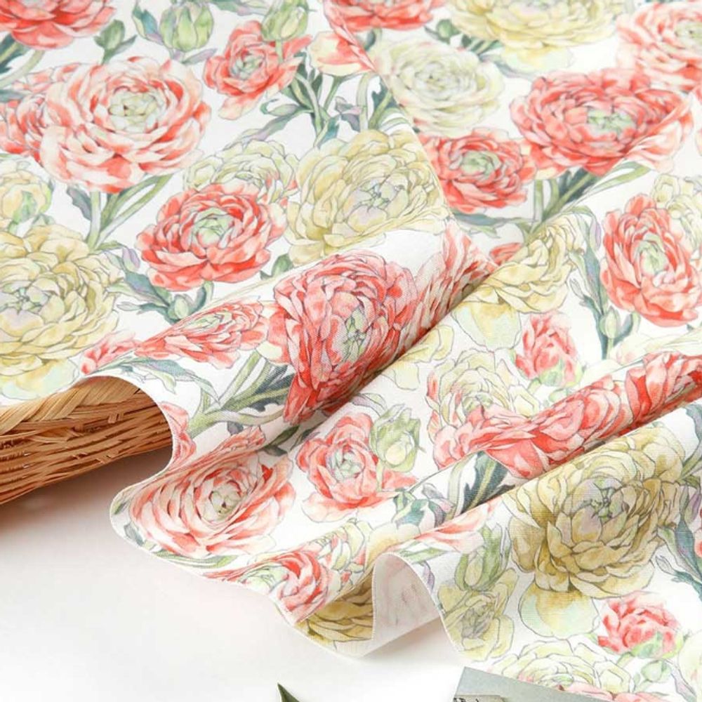 면 원단 로즈 106cm(고정폭) X 90cm