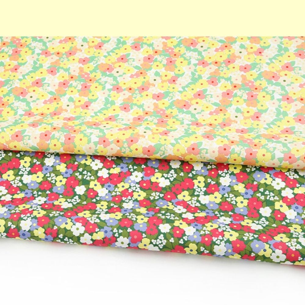 면 원단 미니 플라워 2종 106cm(고정폭) X 90cm