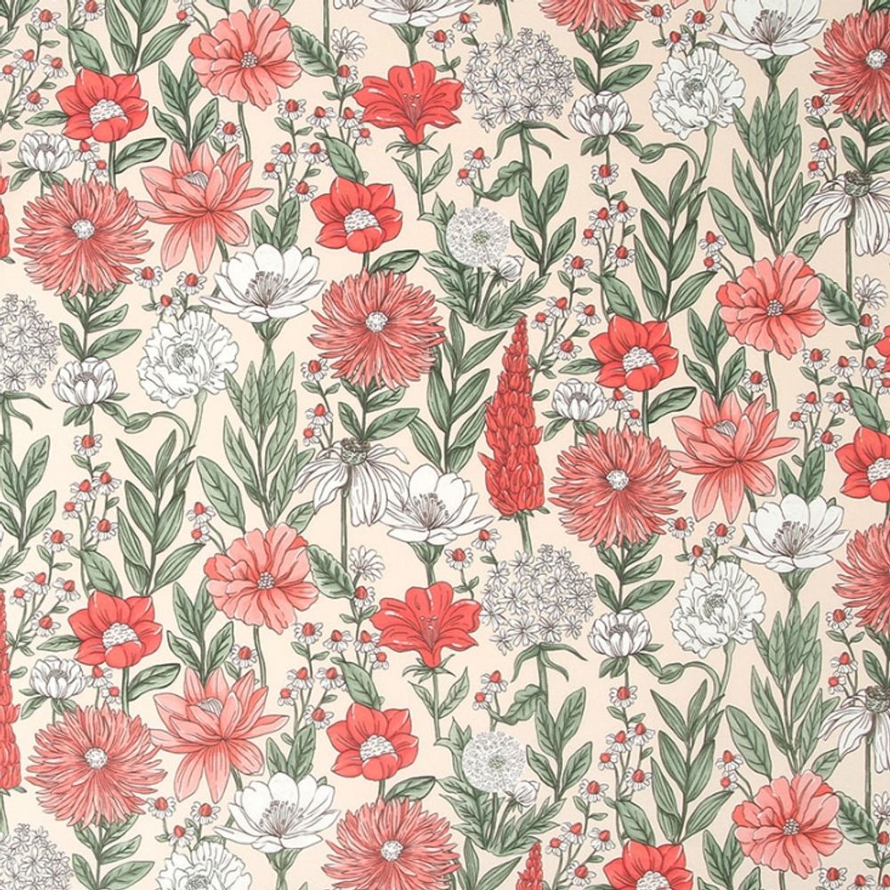 면 원단 잎 플라워 140cm(고정폭) X 90cm