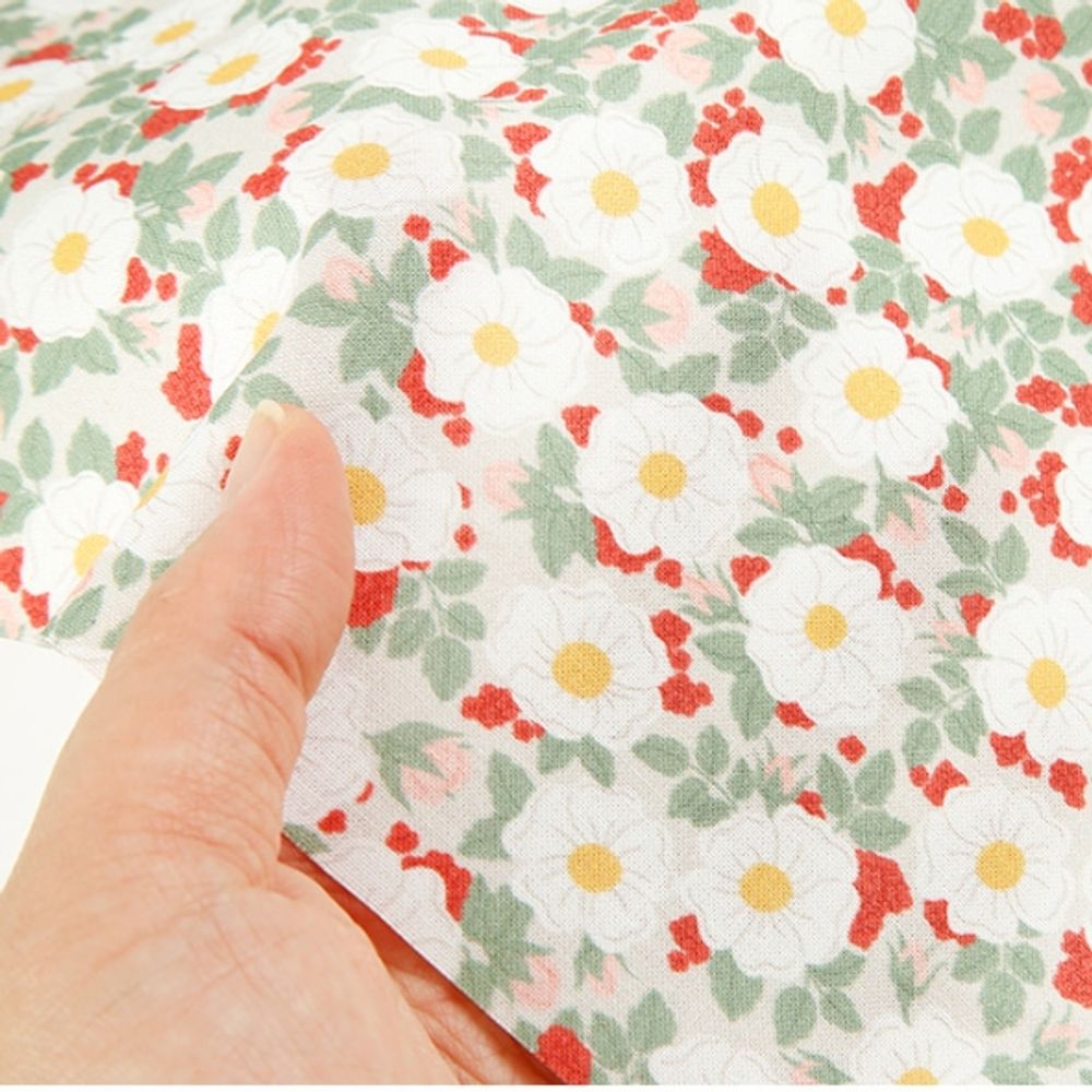 면 원단 은은 플라워 106cm(고정폭) X 90cm