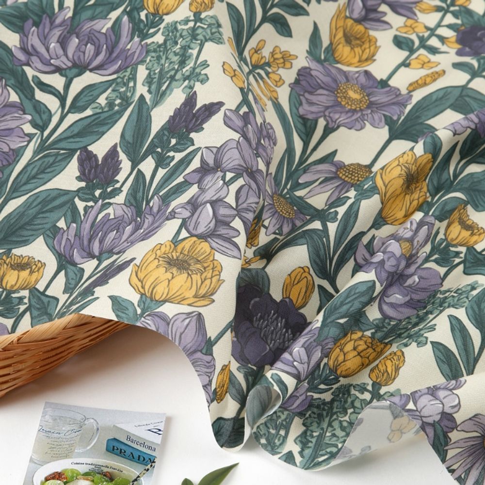 면 원단 포인트 플라워 106cm(고정폭) X 90cm 2종