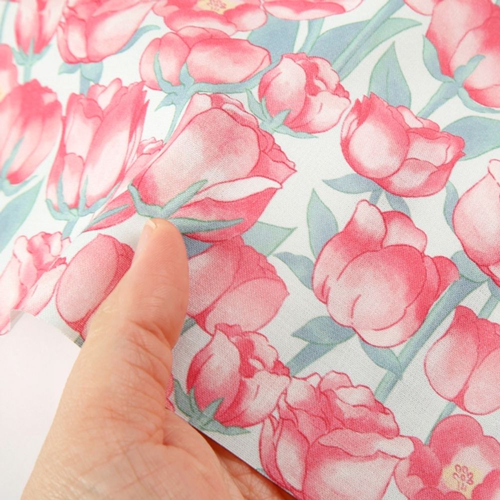 면 원단 장미 106cm(고정폭) X 90cm